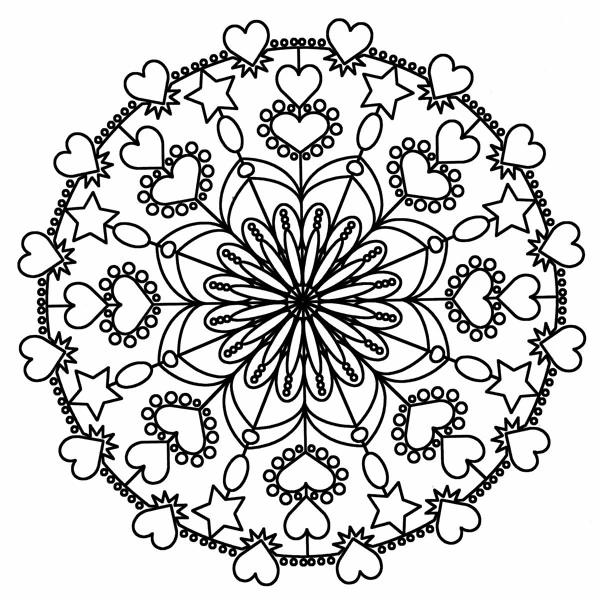 Mandalas Cœur 21